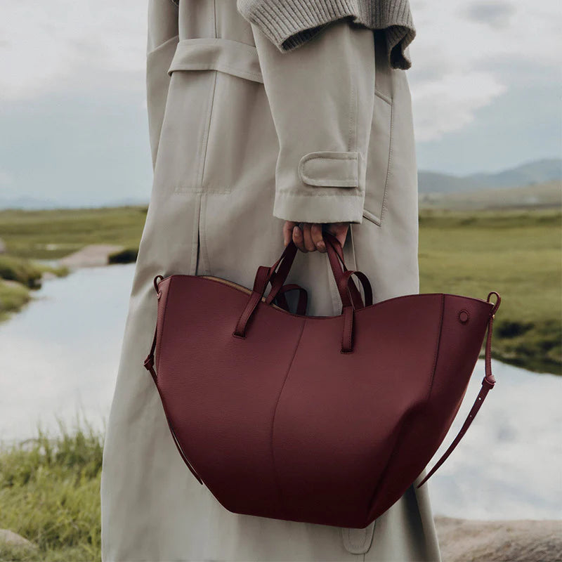 Classic Curved Tote Bag with Matching Wallet ZTS-CR-048