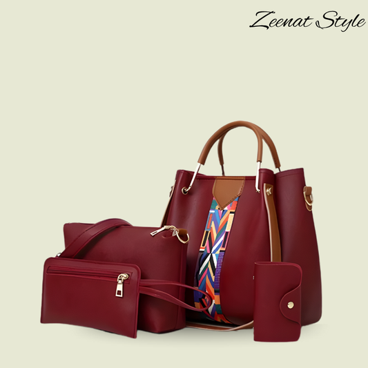 Women's Handbags 4-Piece Set with Zipper Closure ZTS-CR-003