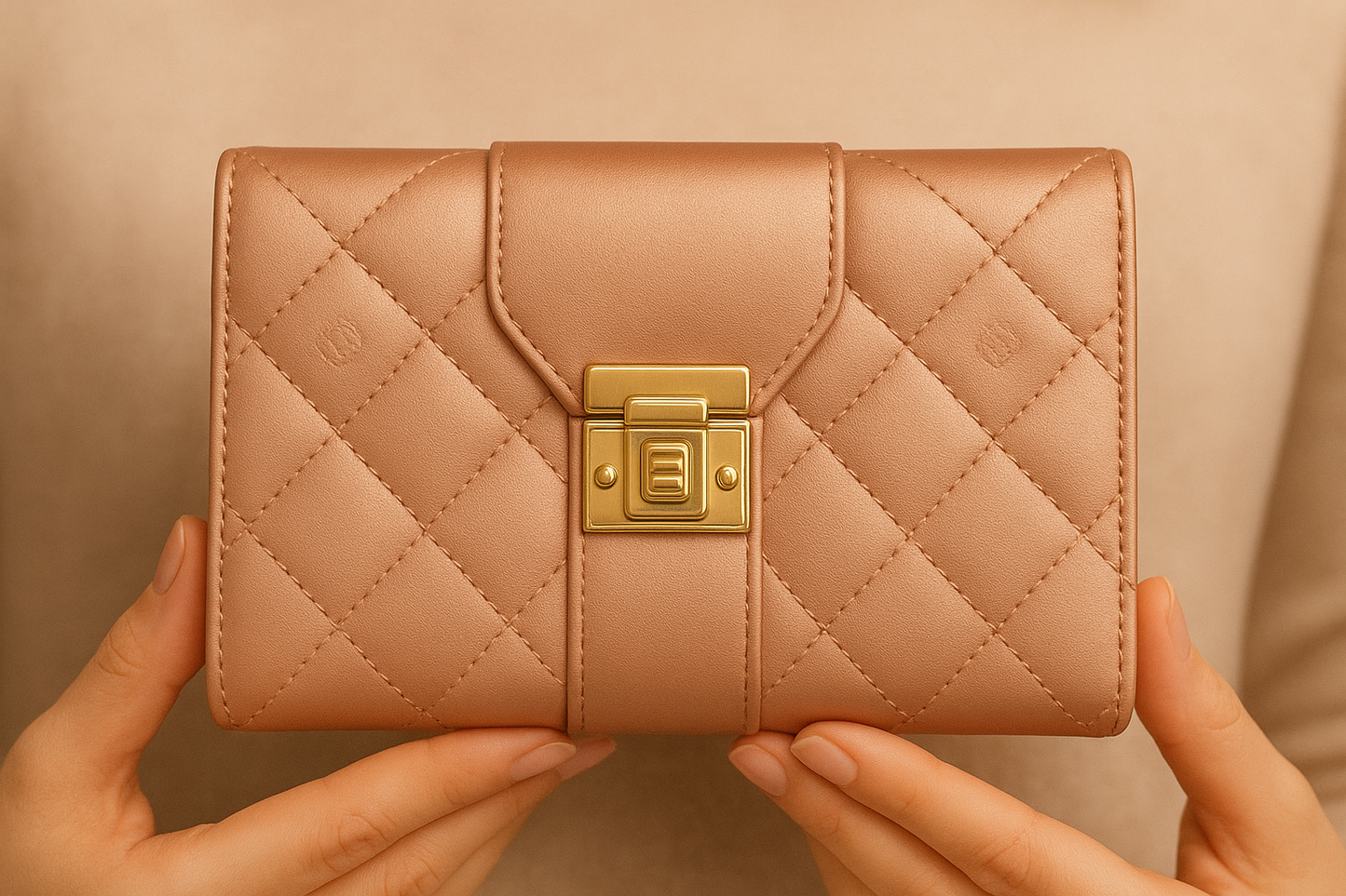 "Elegant Pink Quilted Clutch – Forever AHS Collection"ZTS-CR091