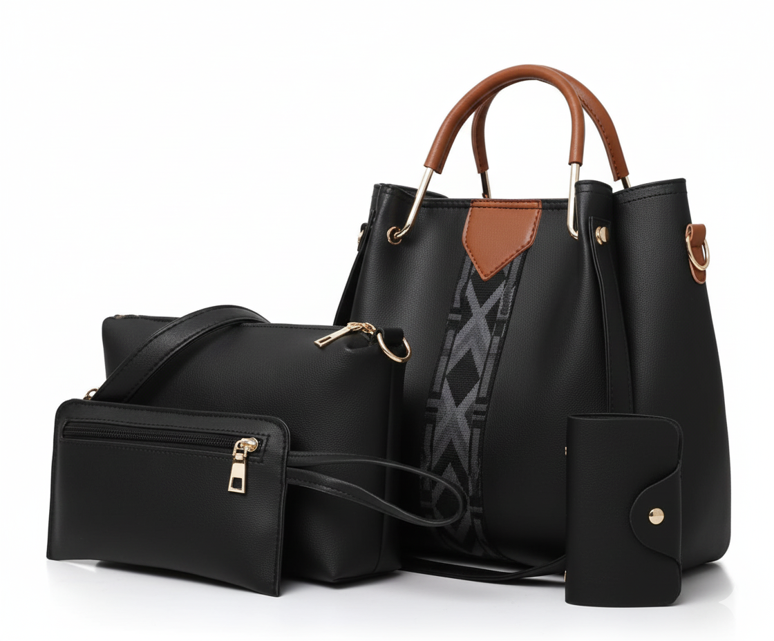 Women's Handbags 4-Piece Set with Zipper Closure ZTS-CR-003