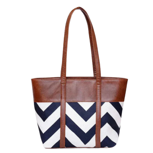 Chevron Detail Tote Bag with Faux Leather Finish ZTS-CR-061