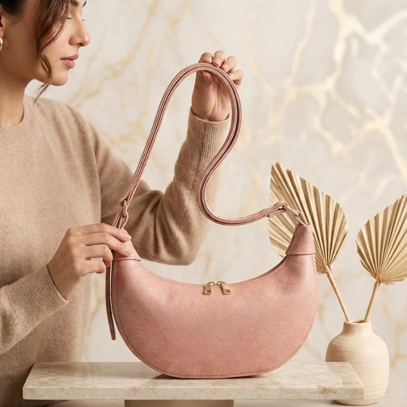 Trendy Semi-Circle Crossbody Bag - Premium Quality Women’s Handbag ZTS-CR-169