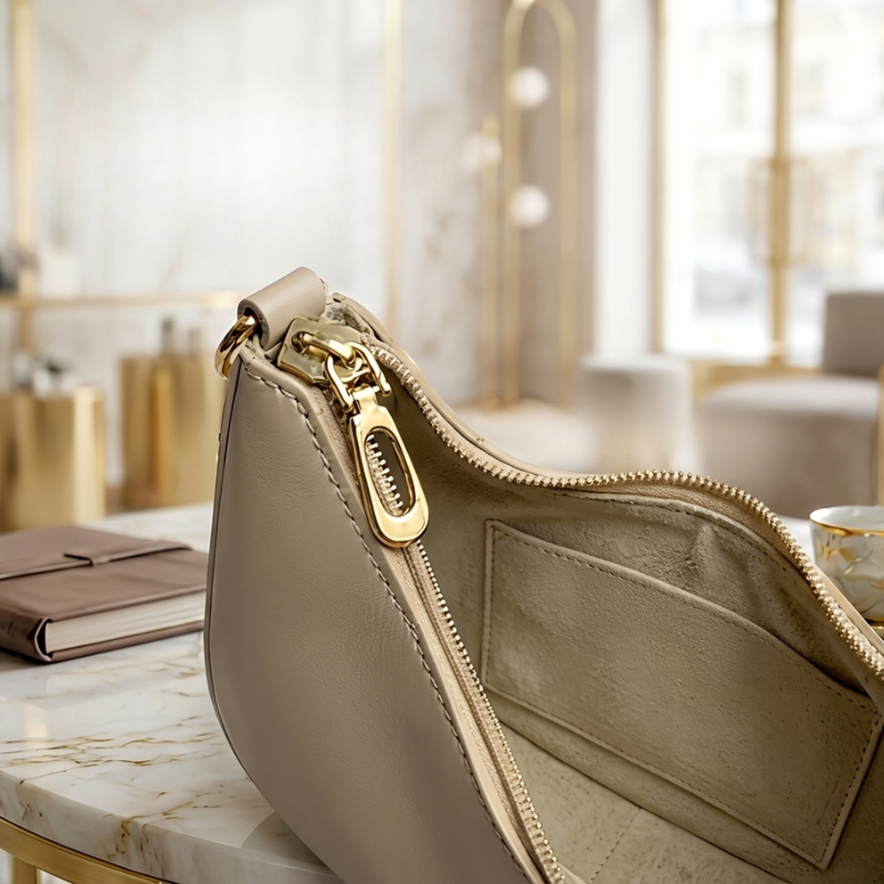 Premium Textured Crossbody Bag with Gold-Tone Lock | Trendy Casual Handbag ZTS-CR-170