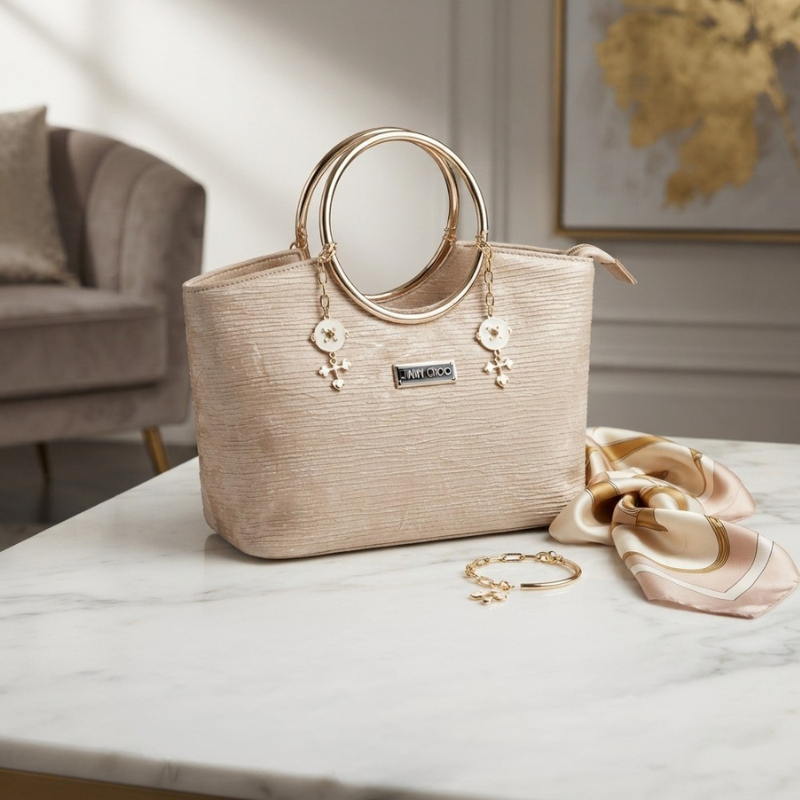 Luxury Women's Fashion Handbag | Premium Velvet Tote Shoulder Bag ZTS-CR-174