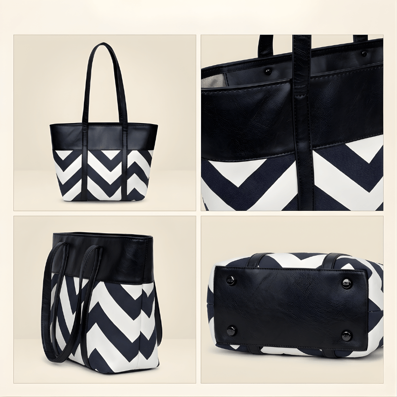Premium Zig-Zag Pattern Tote Bag | Stylish Women’s Handbag ZTS-CR-061