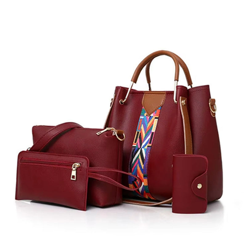 Women's Handbags 4-Piece Set with Zipper Closure ZTS-CR-003