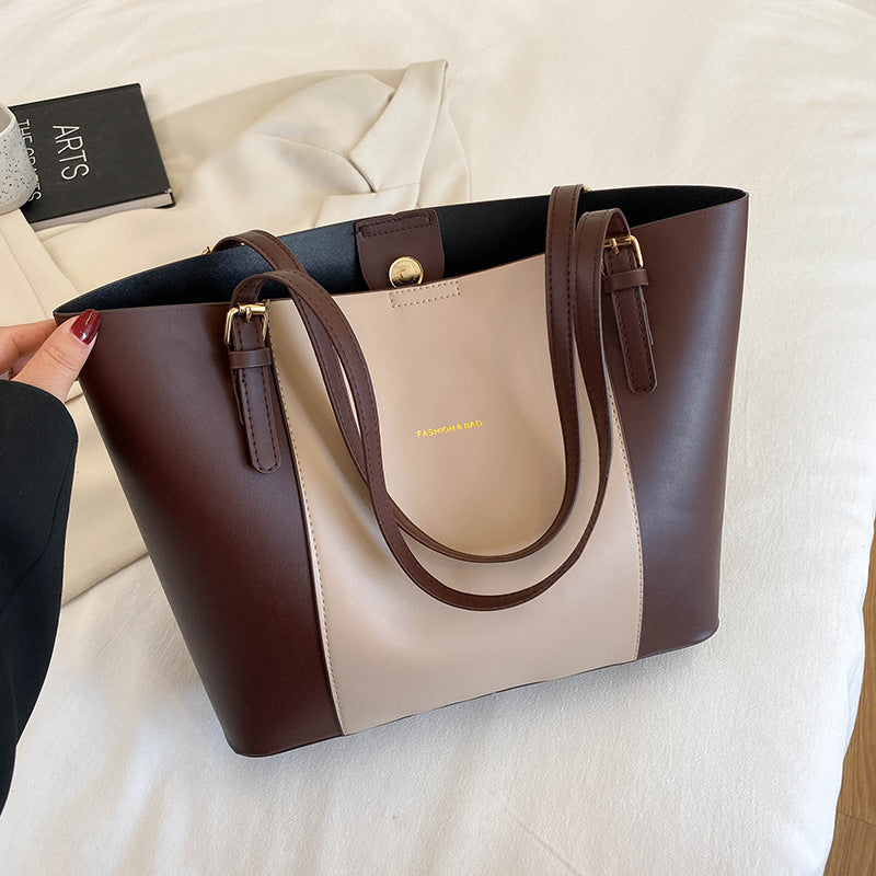 Sophisticated Two-Tone Structured Shoulder Bag ZTS-CR-059