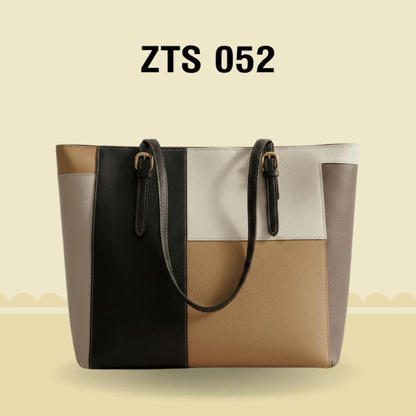 Chic Multi-Color Patchwork Structured Tote Bag ZTS-CR-052