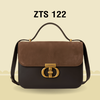Luxury Suede Dual Tone Ladies Handbag ZTS-CR-122