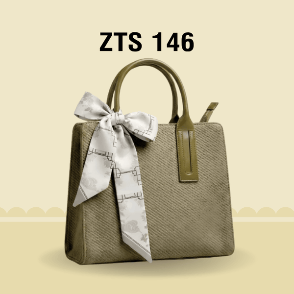 Handbag Luxury Textured Ladies Tote Bag Silk Scarf ZTS-CR-146