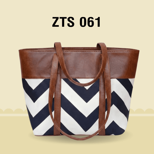 Premium Zig-Zag Pattern Tote Bag | Stylish Women’s Handbag ZTS-CR-061