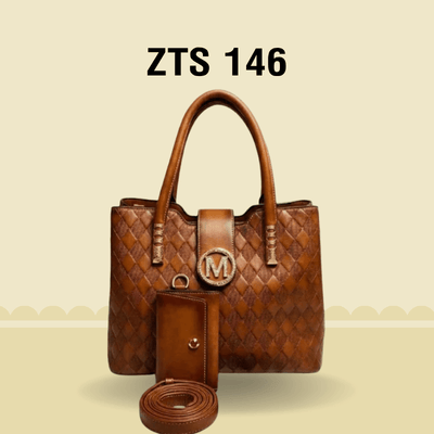 Luxury Quilted Ladies Tote Bag Matching Pouch ZTS-CR-142