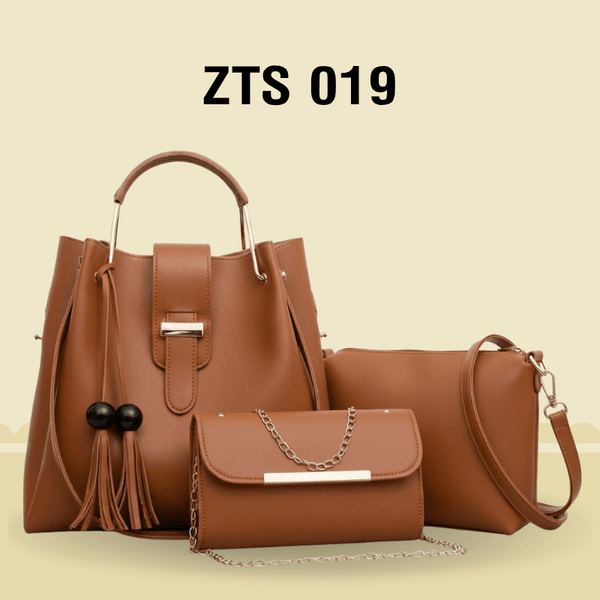 Tote, Crossbody & Clutch Premium 3-Piece Women's Handbag Set ZTS-CR-019