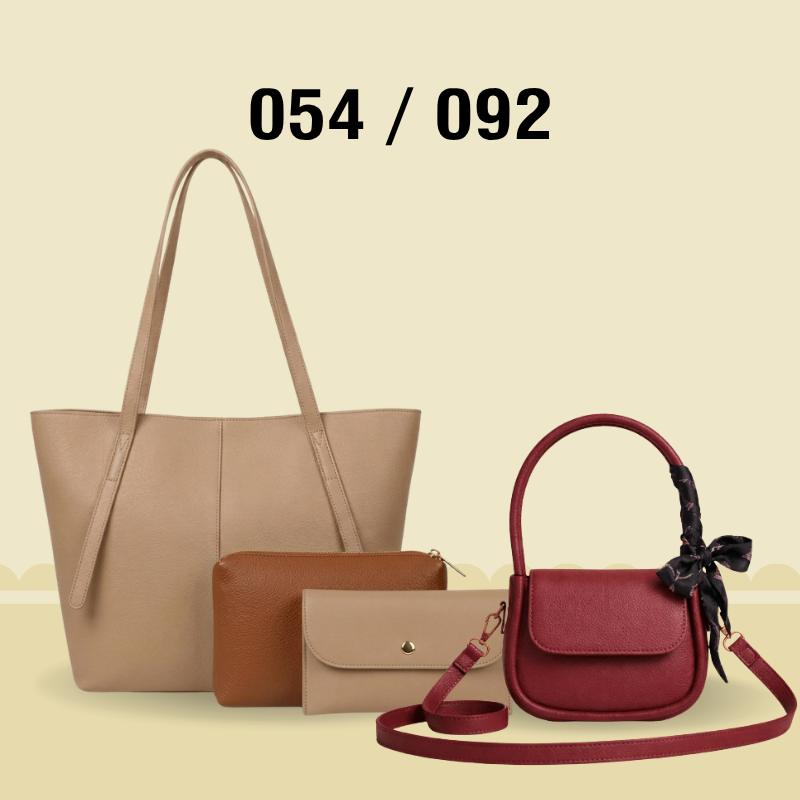 Elegant 4-Piece Bag Combo: Premium Pu Leather Collection for Modern Women 054 / 092