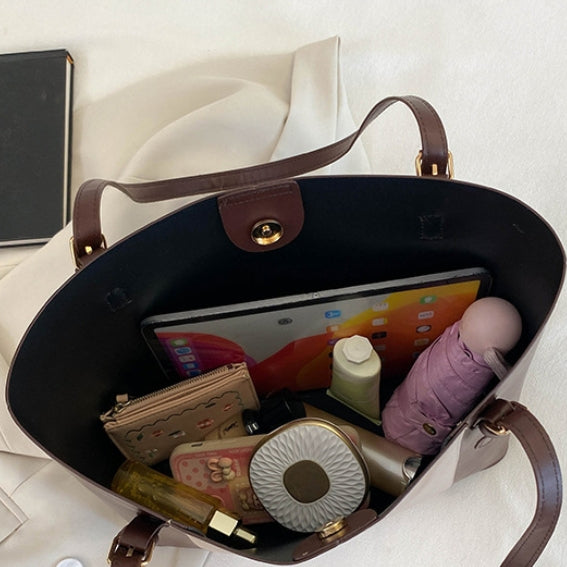 Sophisticated Two-Tone Structured Shoulder Bag ZTS-CR-059