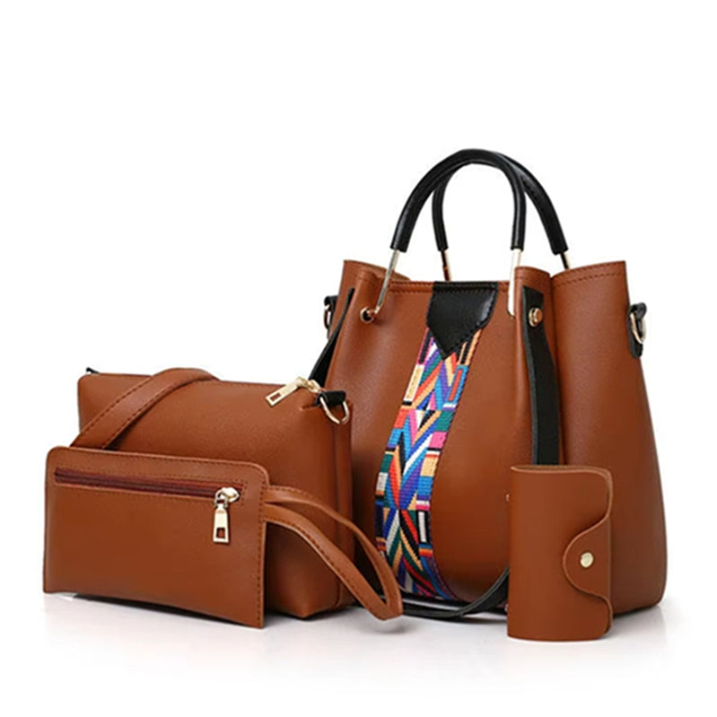 Women's Handbags 4-Piece Set with Zipper Closure ZTS-CR-003