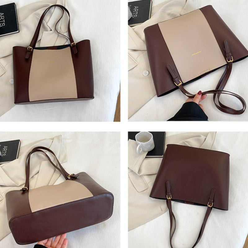 Sophisticated Two-Tone Structured Shoulder Bag ZTS-CR-059