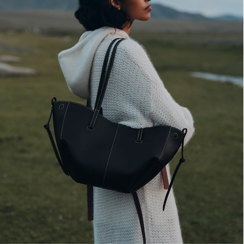 Classic Curved Tote Bag with Matching Wallet ZTS-CR-048