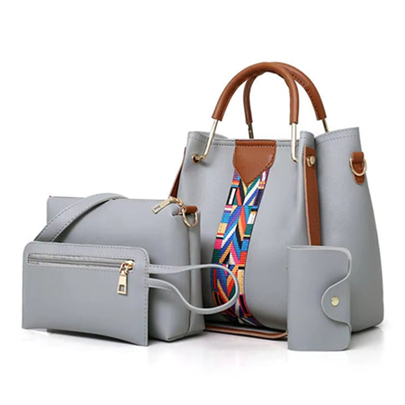 Women's Handbags 4-Piece Set with Zipper Closure ZTS-CR-003