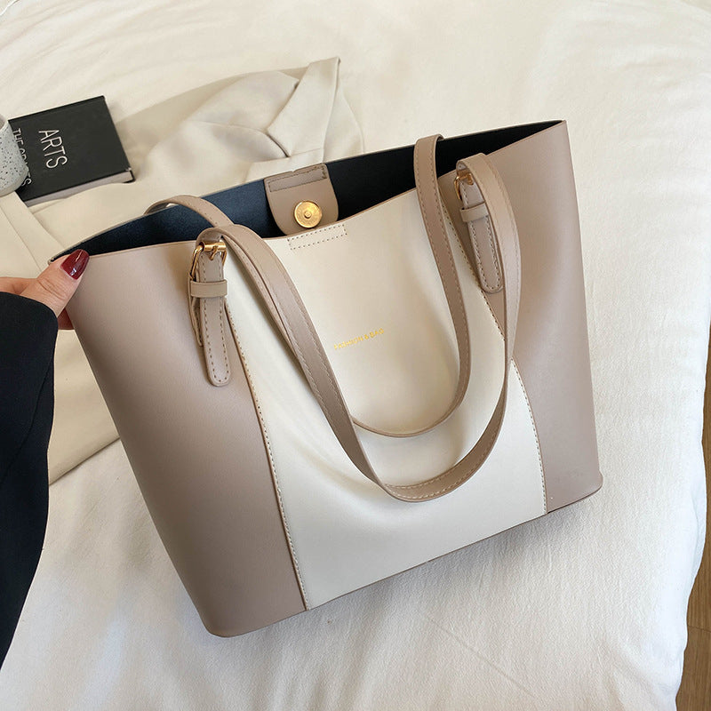 Sophisticated Two-Tone Structured Shoulder Bag ZTS-CR-059
