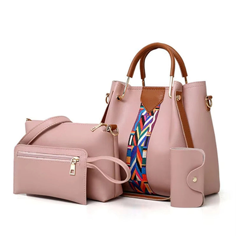 Women's Handbags 4-Piece Set with Zipper Closure ZTS-CR-003