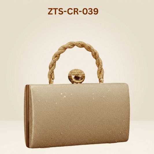 Clutch for women  Hard Case Clutch with Crystal LockZTS-CR-039