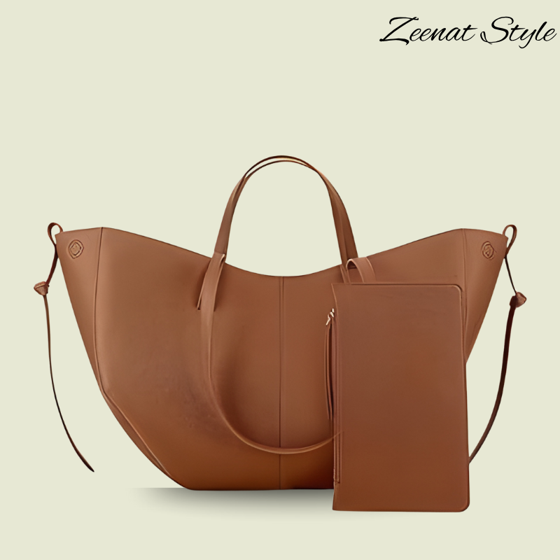 Classic Curved Tote Bag with Matching Wallet ZTS-CR-048