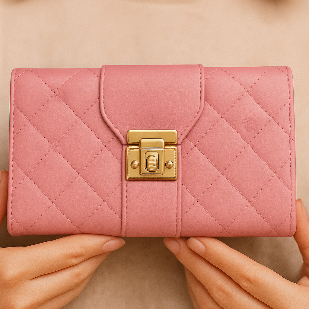 "Elegant Pink Quilted Clutch – Forever AHS Collection"ZTS-CR091