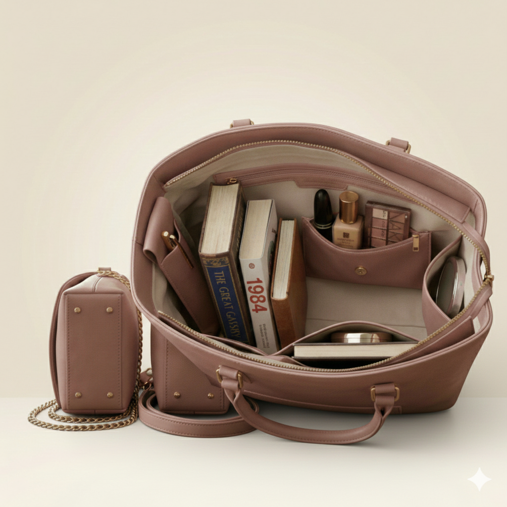 Tote, Crossbody & Clutch Premium 3-Piece Women's Handbag Set ZTS-CR-019