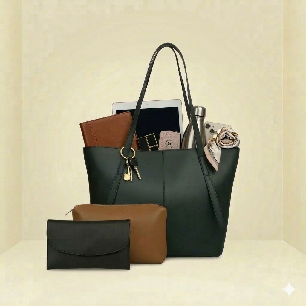 Tote Bag Premium 3-Piece Essential Set For Women ZTS-CR-054