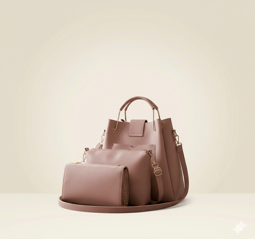 Tote, Crossbody & Clutch Premium 3-Piece Women's Handbag Set ZTS-CR-019