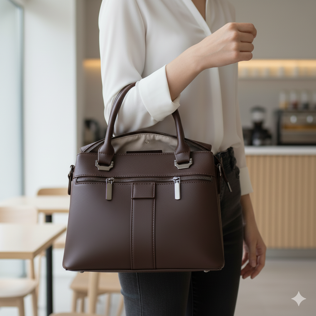 Elegant Double-Zip Day Bag ZTS-CR085