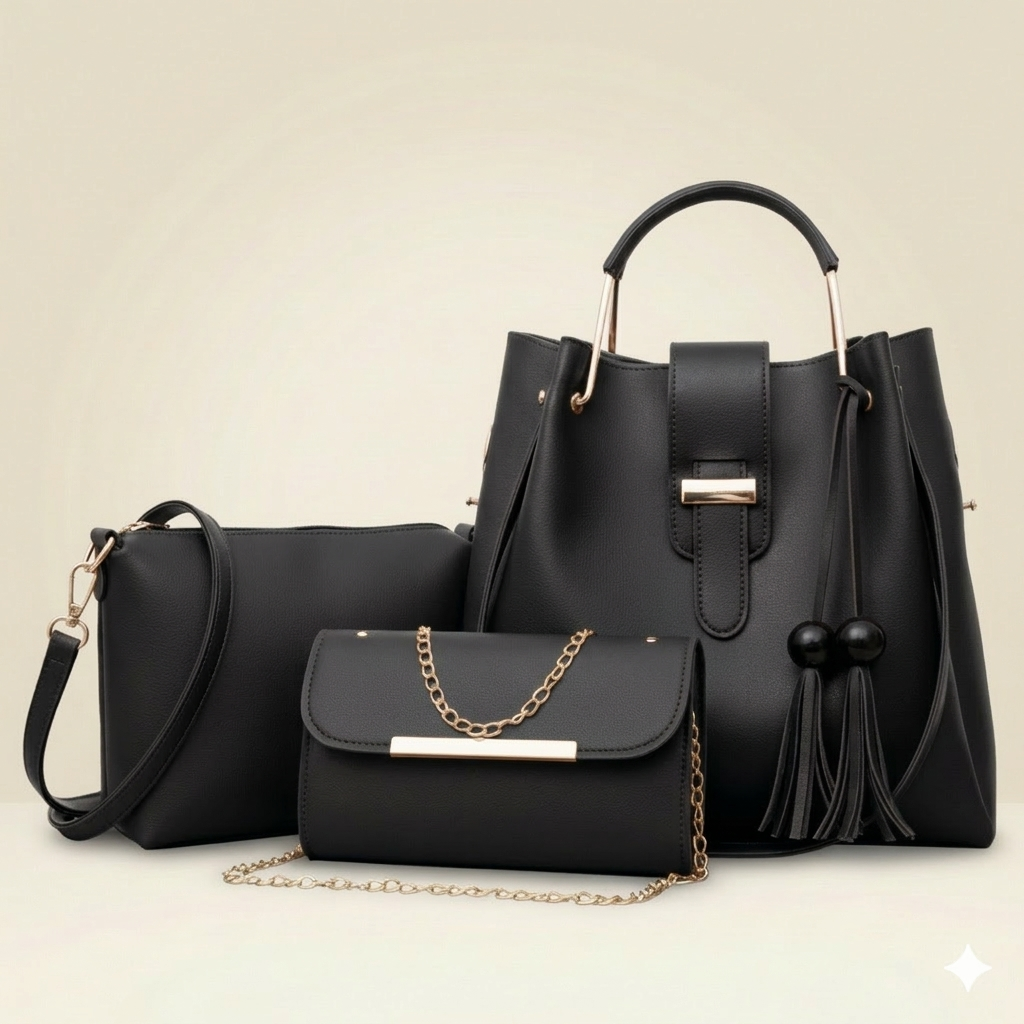 Tote, Crossbody & Clutch Premium 3-Piece Women's Handbag Set ZTS-CR-019