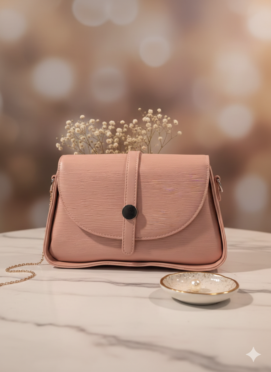 Elegant Mud Brown Faux Leather Shoulder Bag ZTS-CR-101