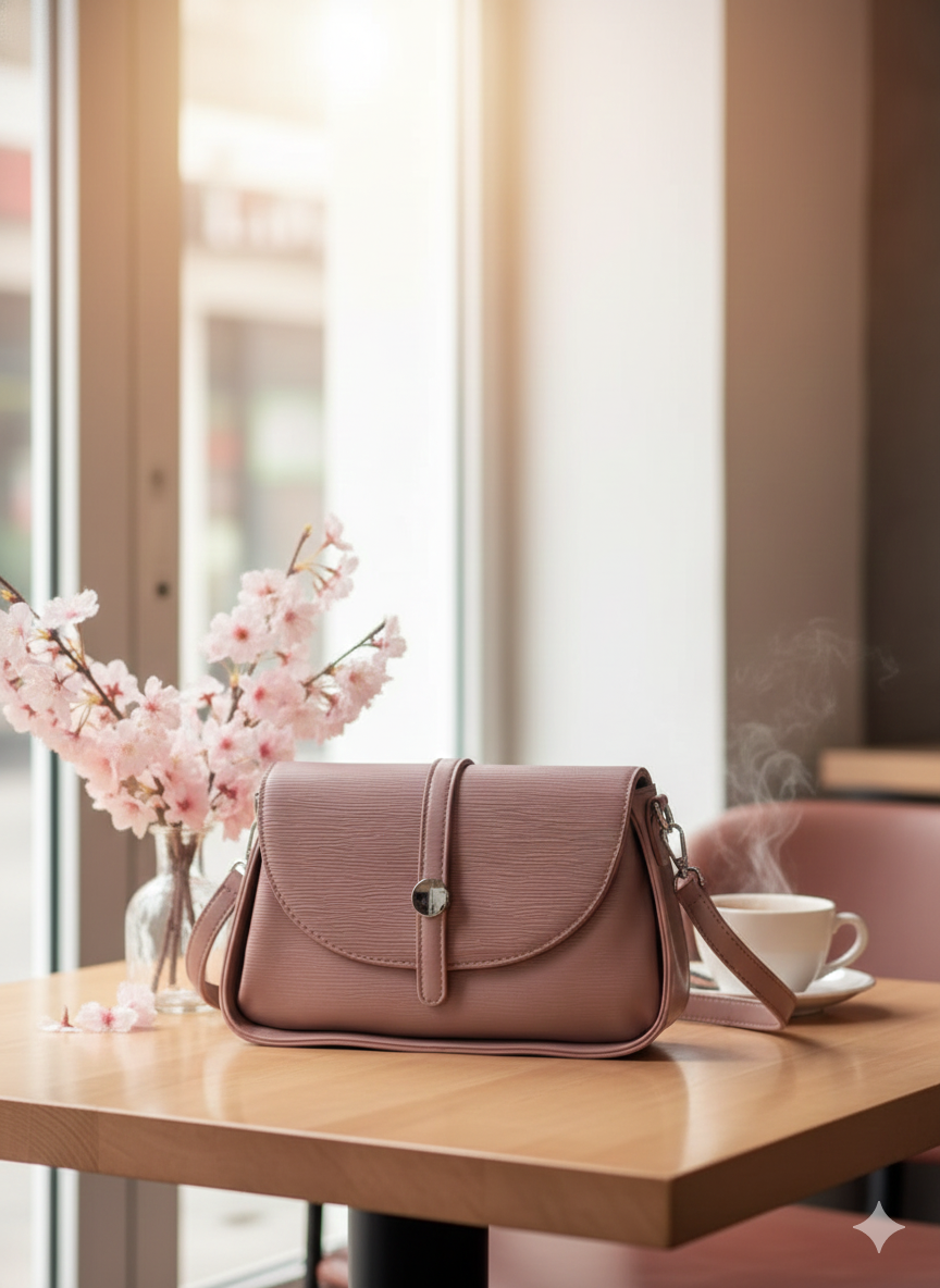 Elegant Mud Brown Faux Leather Shoulder Bag ZTS-CR-101