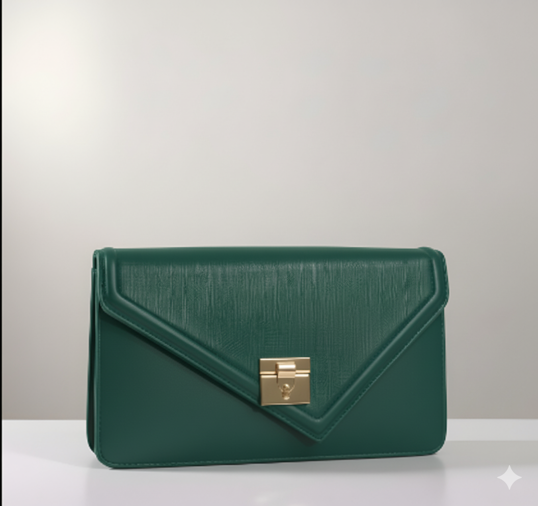 Elegant 'Fashion & Bags' Signature Red Flap Clutch ZTS-CR088