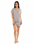 TAHARI BUTTON DOWN TOP AND SHORT SET-GREY MINIS