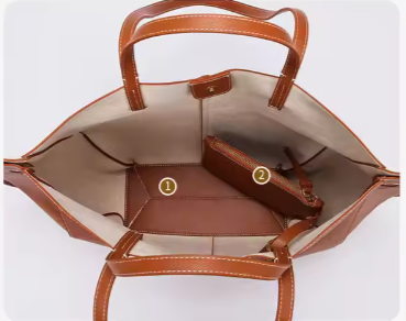 Classic Curved Tote Bag with Matching Wallet ZTS-CR-048