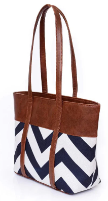 Chevron Detail Tote Bag with Faux Leather Finish ZTS-CR-061