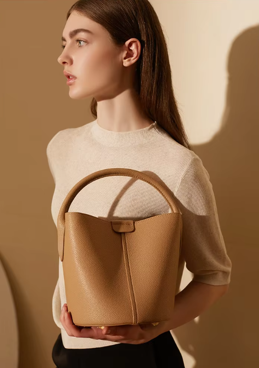 Luxury Casual Bucket Bag Solid Color