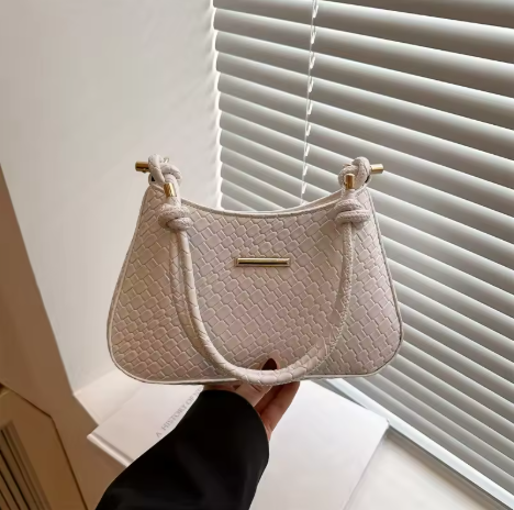 Woman New Woven PU Leather Bags Single Sling Bag