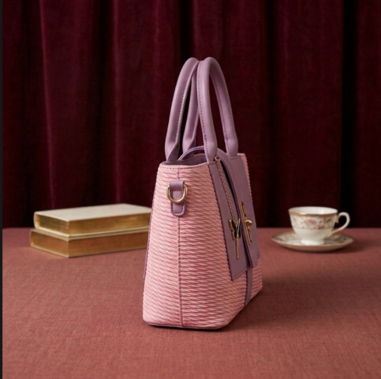 Premium Texture Butterfly Charm Handbag for Women – Elegant Lilac & Pink Tote ZTS-CR-171