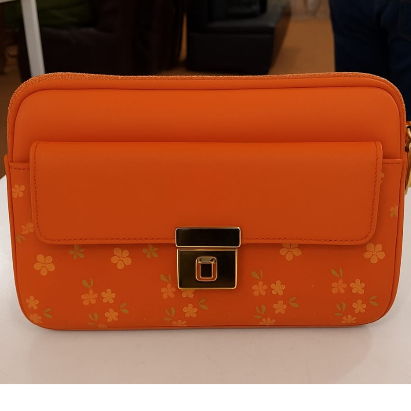 Elegant Mint Pastel Crossbody Bag with Floral Pattern ZTS-CR086