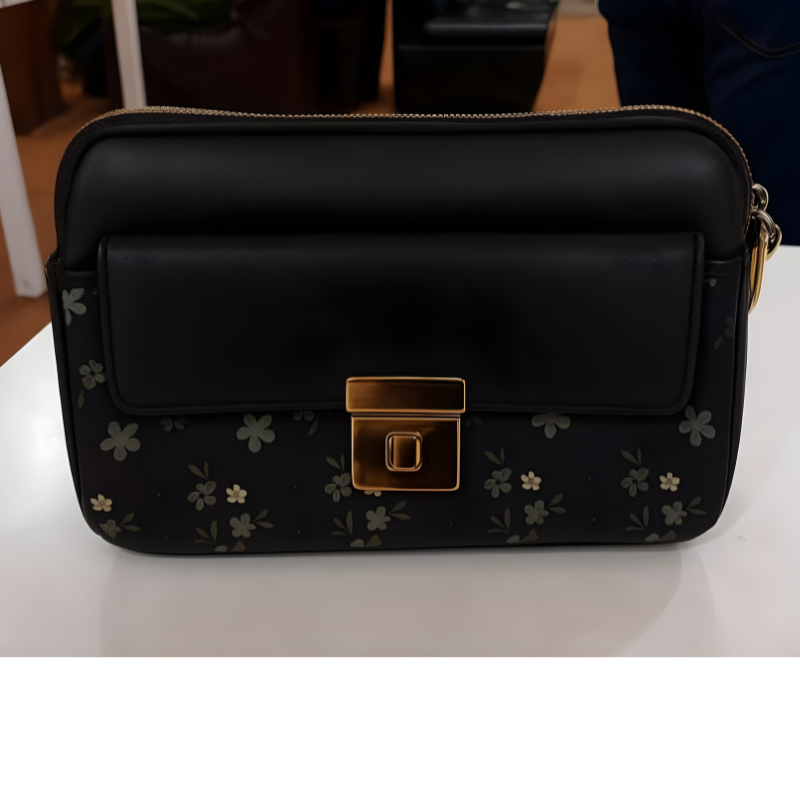 Elegant Mint Pastel Crossbody Bag with Floral Pattern ZTS-CR086