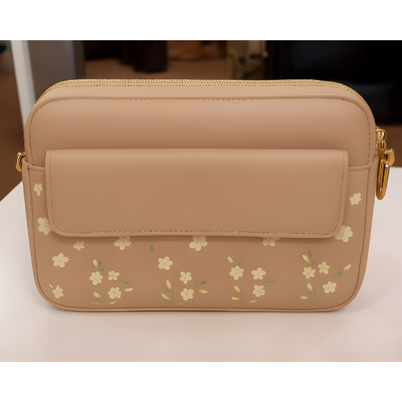 Elegant Mint Pastel Crossbody Bag with Floral Pattern ZTS-CR086