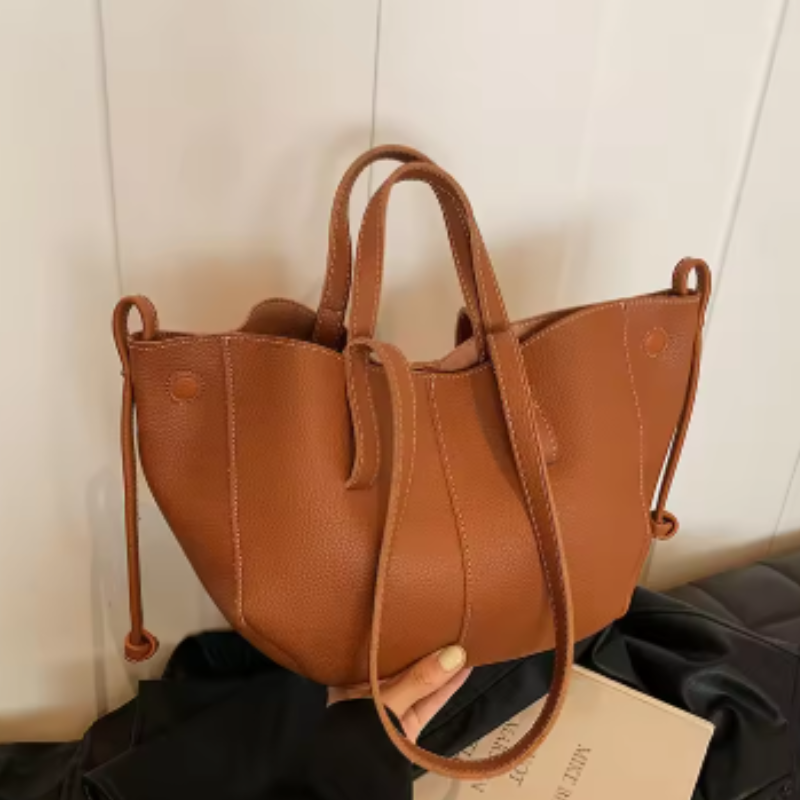 Classic Curved Tote Bag with Matching Wallet ZTS-CR-048