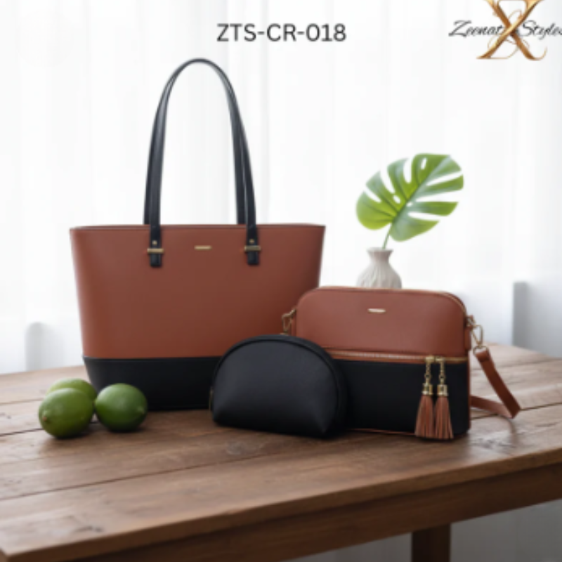 Ladies Shoulder 3 Pcs Bag Set ZTS-CR-018