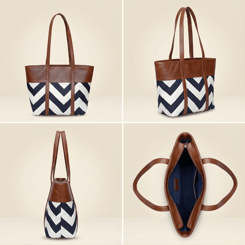 Premium Zig-Zag Pattern Tote Bag | Stylish Women’s Handbag ZTS-CR-061