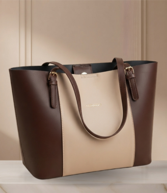 Sophisticated Two-Tone Structured Shoulder Bag ZTS-CR-059