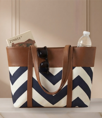 Premium Zig-Zag Pattern Tote Bag Stylish Women’s ZTS-CR-061